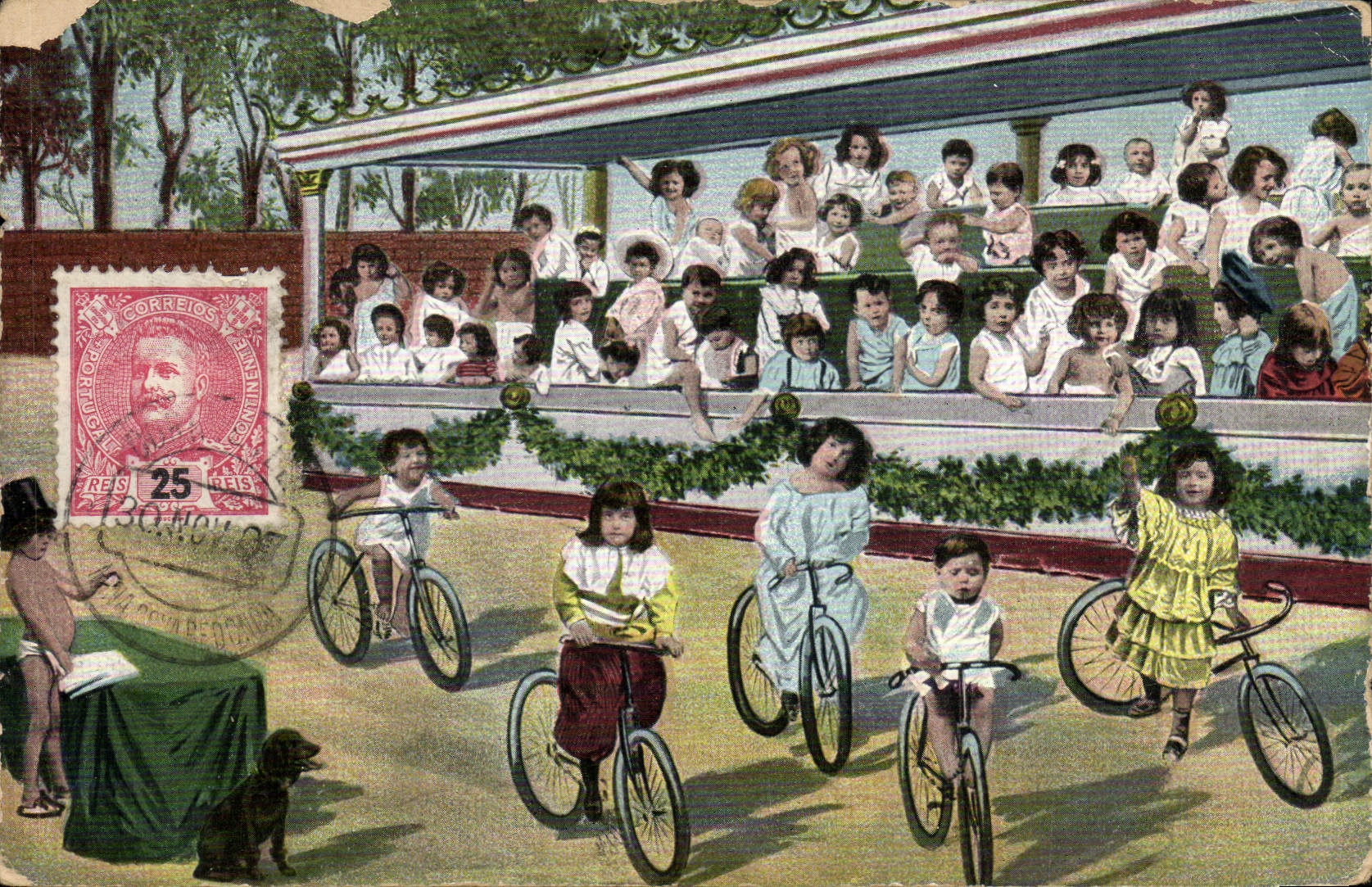 CPA Fantaisie Enfant Bebe Velo Cycle Portugal