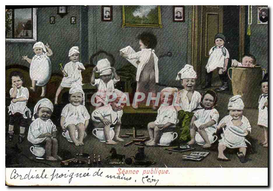 CPA Fantaisie Enfant Bebe Seance publique 