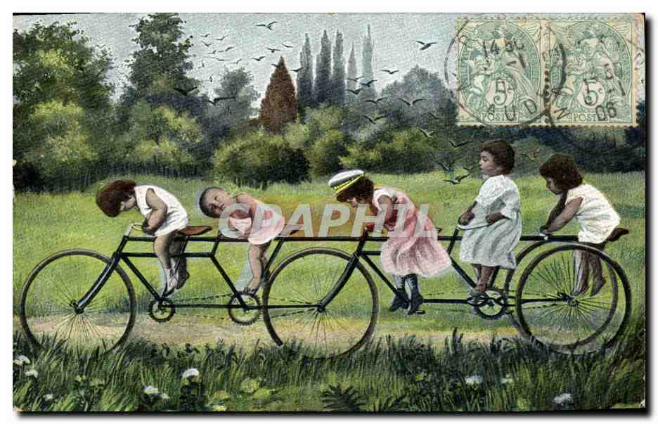 CPA Fantaisie Enfant Bebe Velo Cycle 
