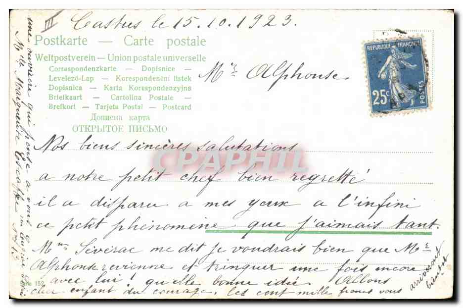 CPA Fantaisie Enfant Bebe  — Rückseite