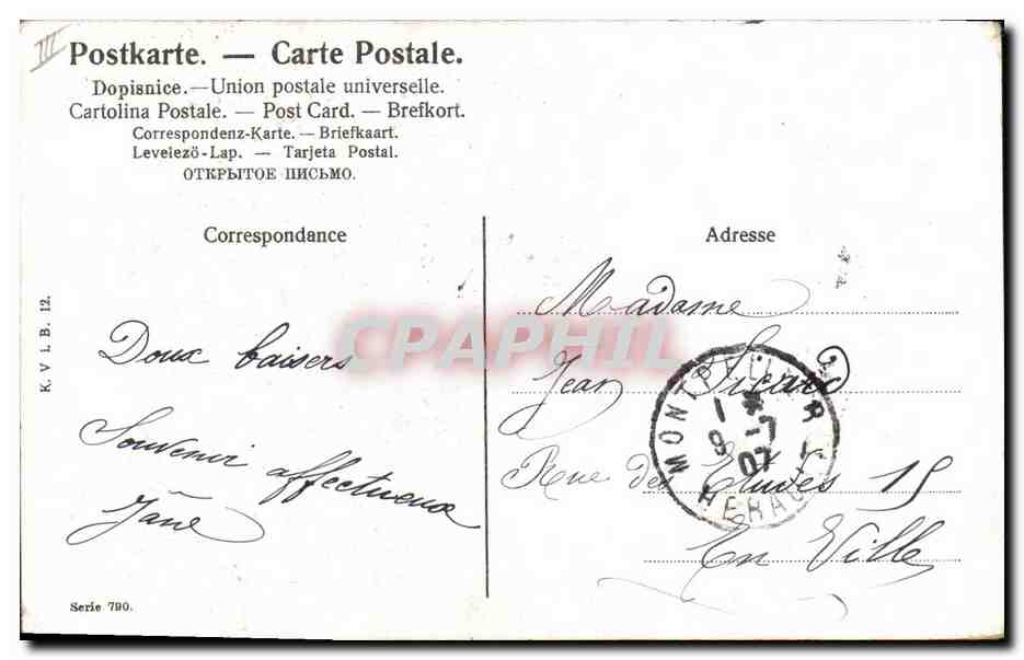 CPA Fantaisie Enfant Bebe Femme — Rückseite