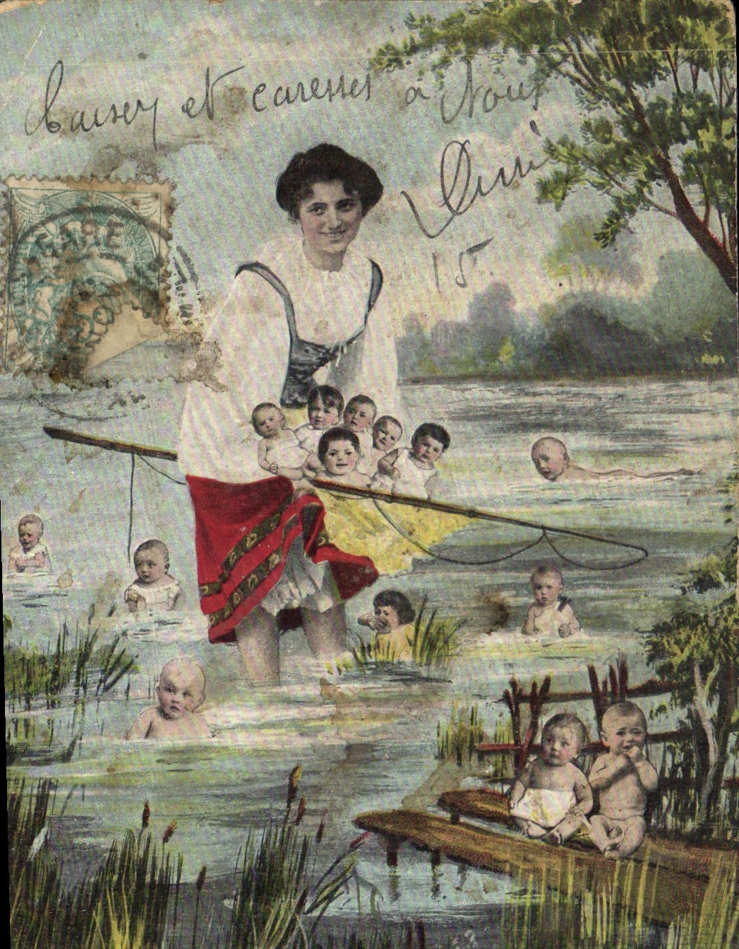 Bain de bébés à Trouy — Éditeur K.V.B. n° 785