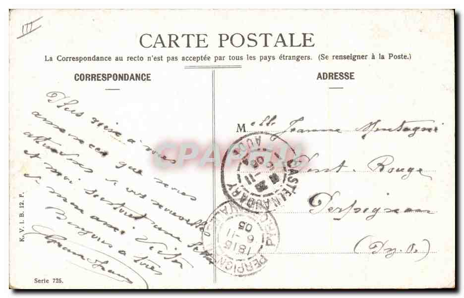 Femme tenant quatre enfants — scène de rue — éditeur non identifié, série 725 — Rückseite
