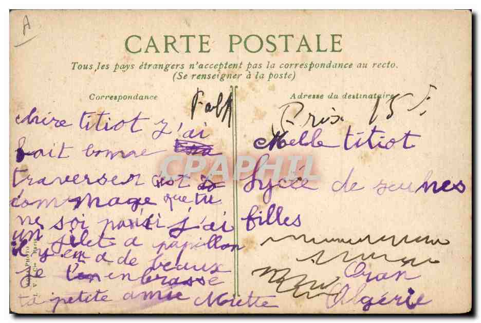 CPA Fantaisie Enfant Bebe  — Rückseite