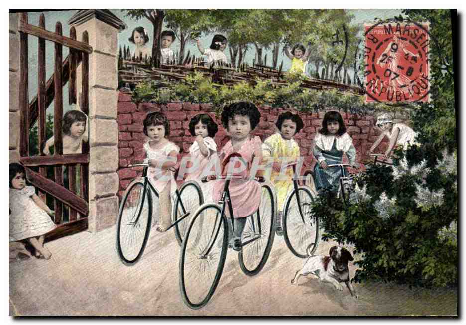 CPA Fantaisie Enfant Bebe Velo Cycle 