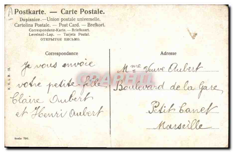 CPA Fantaisie Enfant Bebe Femme  — Rückseite