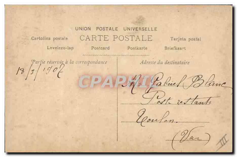 CPA C de Villers — Verso