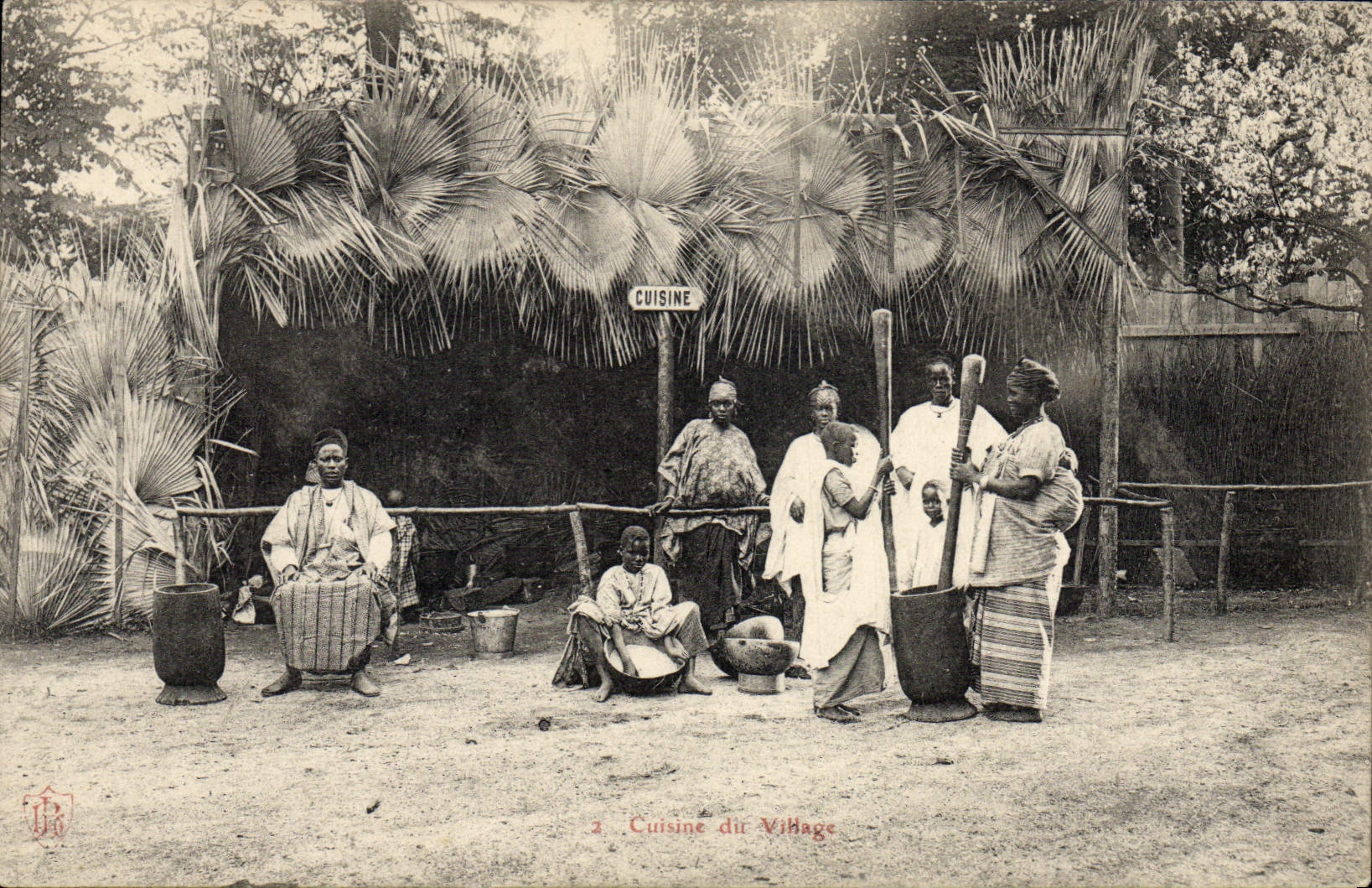 Cuisine du Village — Sujet : scène de cuisine africaine — éditeur : 'Cuisine du Village' (n°2)