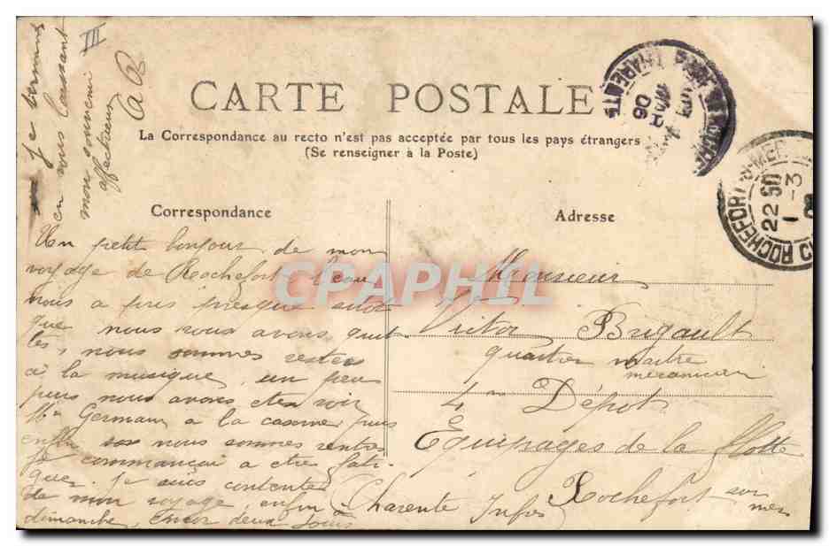 CPA Banque Caisse d'Epargne Rocherfort sur Mer — Rückseite