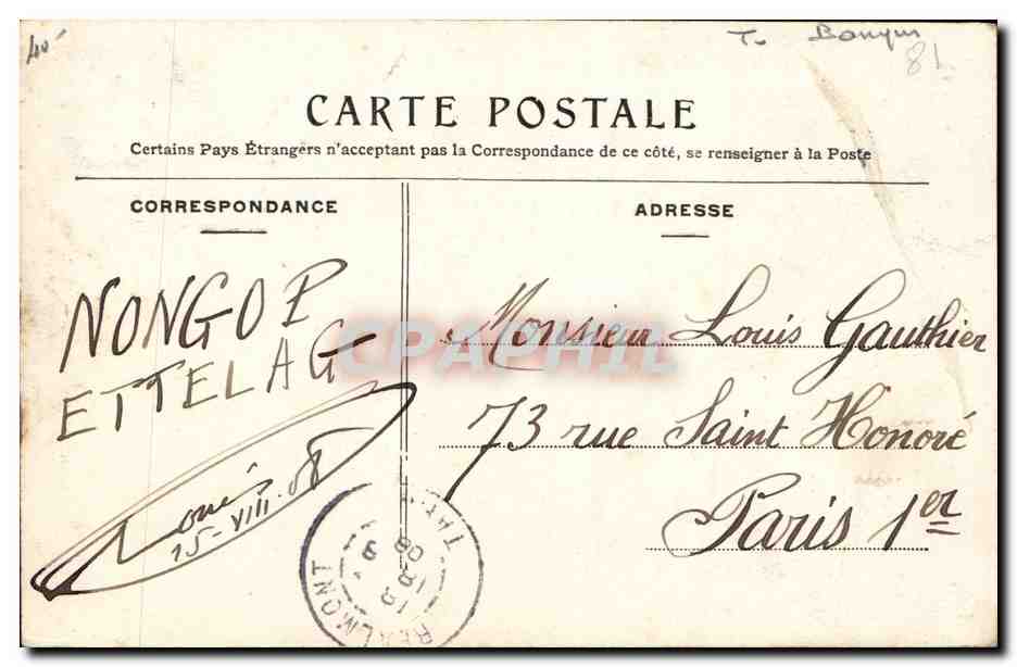 CPA Banque Caisse d'Epargne Realmont — Rückseite