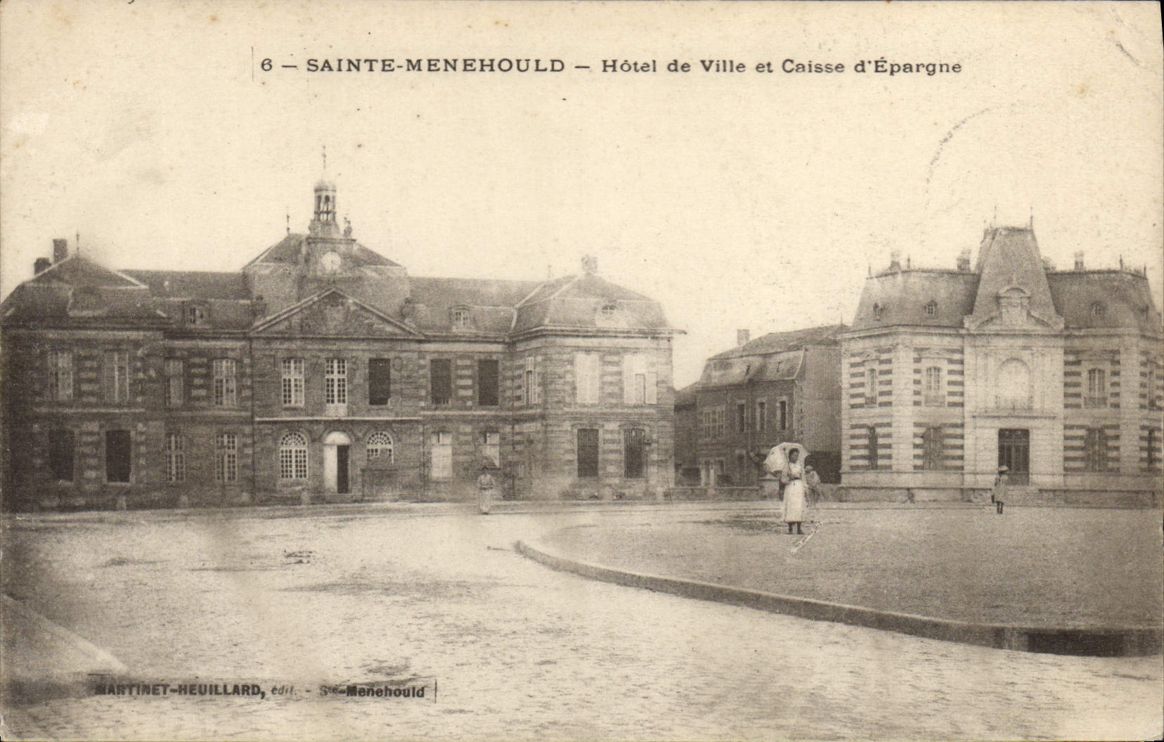 CPA Banque Saint Menehould Hotel de ville et Caisse d'Epargne 