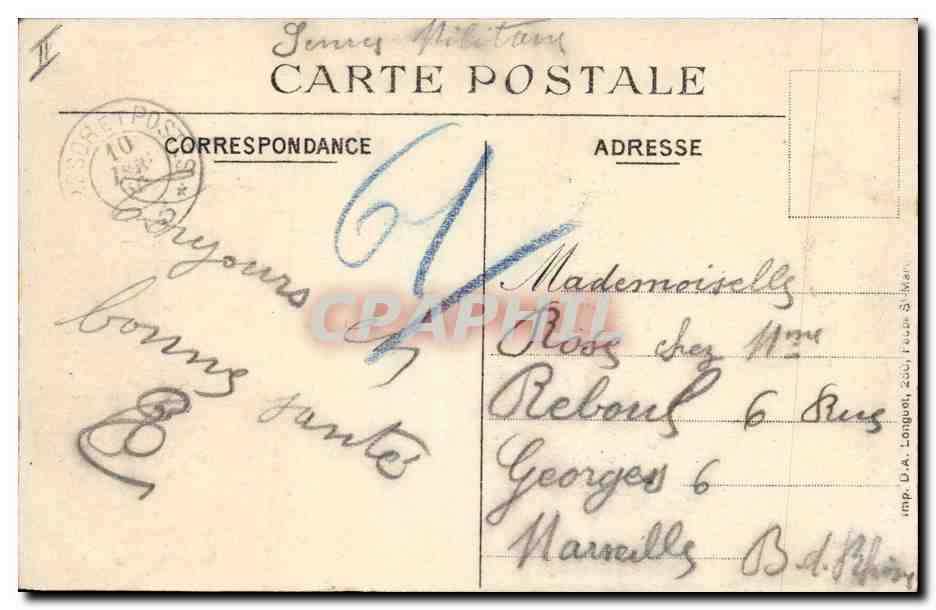CPA Banque Saint Menehould Hotel de ville et Caisse d'Epargne  — Rückseite