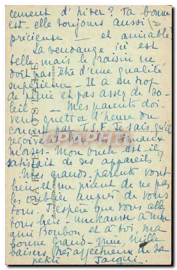 CPA Folklore Costume de Thiers  — Verso