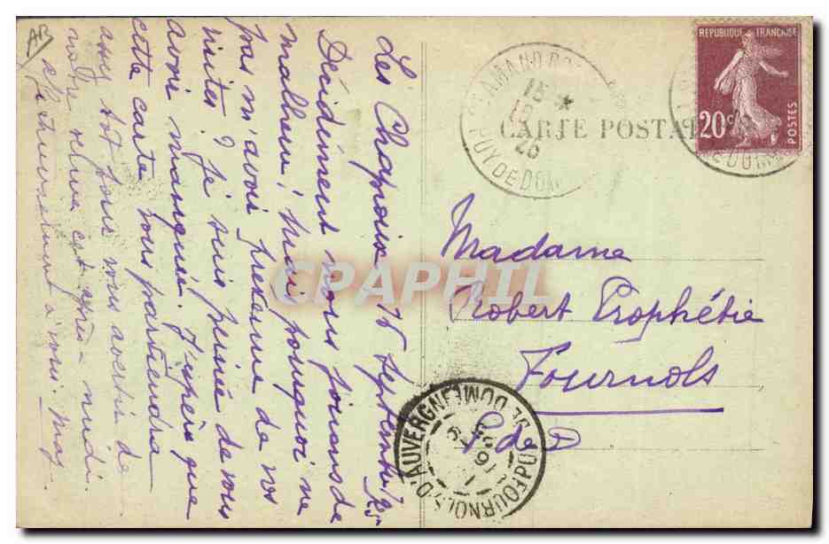 CPA Folklore Auvergne Un patre — Verso