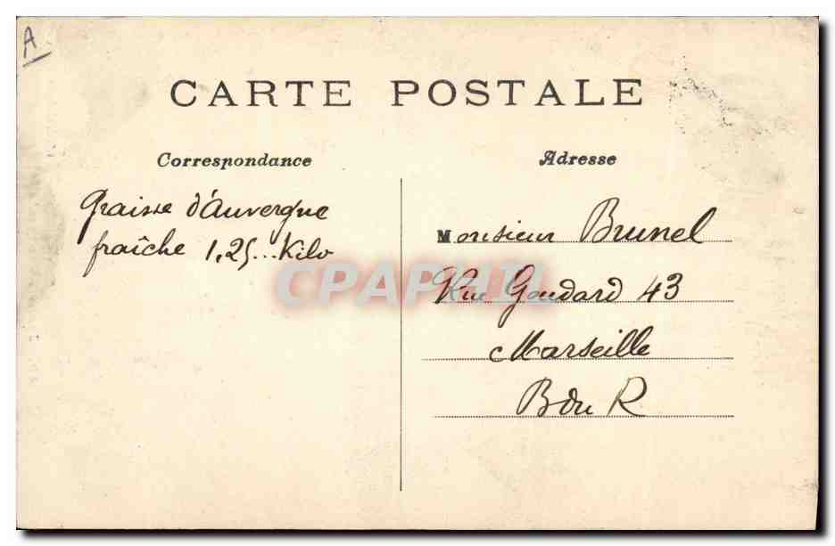 CPA Folklore Jeune Auvergnate — Verso