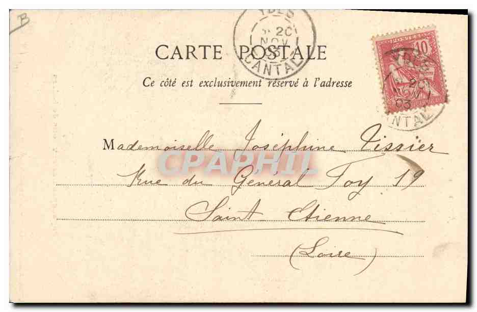 CPA Folklore Auvergne Paysannes des environs de Salers  — Verso
