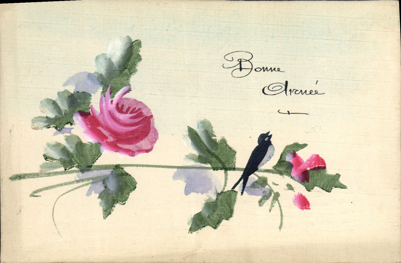 CPA Dessin a la main Fleurs