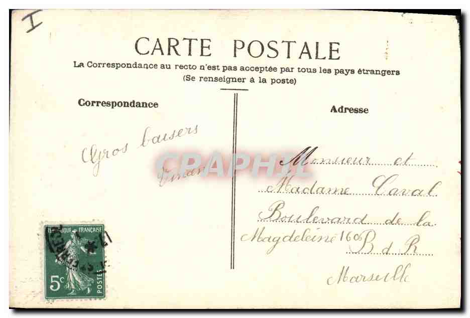 CPA Dessin a la main Fleurs — Rückseite