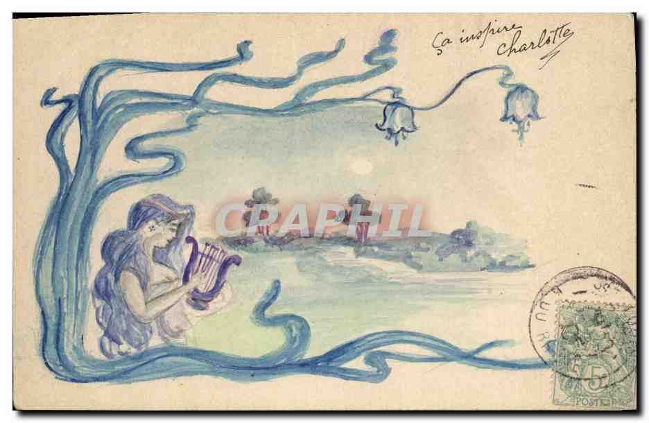 CPA Dessin a la main Femme