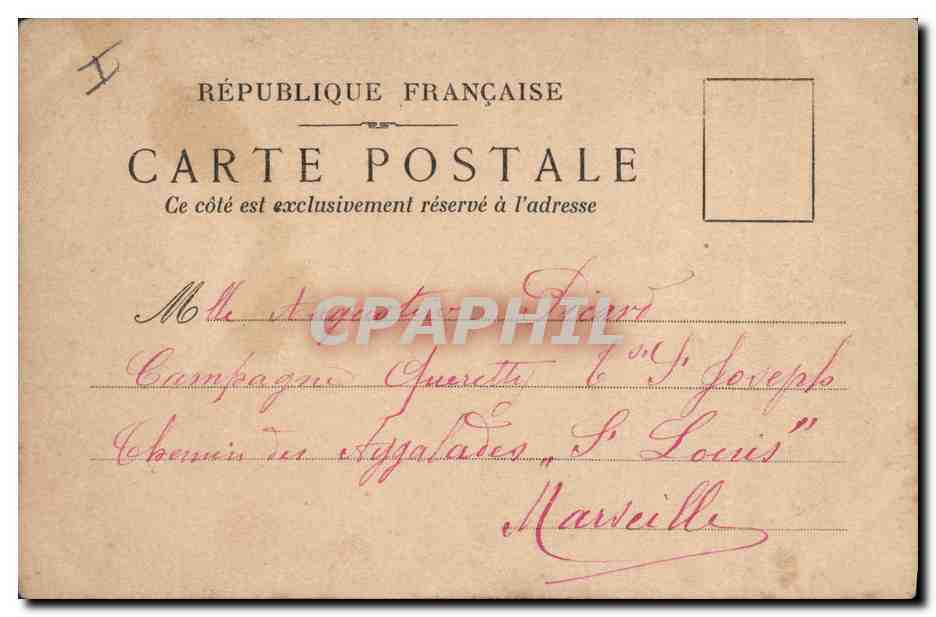 CPA Dessin a la main Fleurs — Rückseite