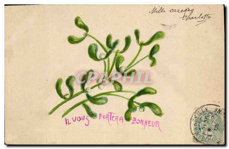 CPA Dessin a la main Fleurs