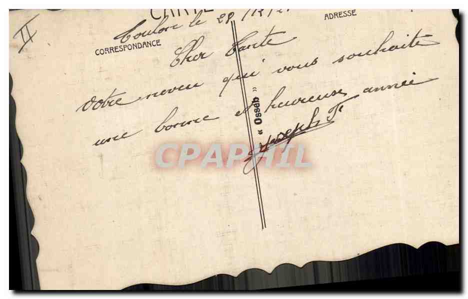 CPA Dessin a la main Fleurs — Rückseite