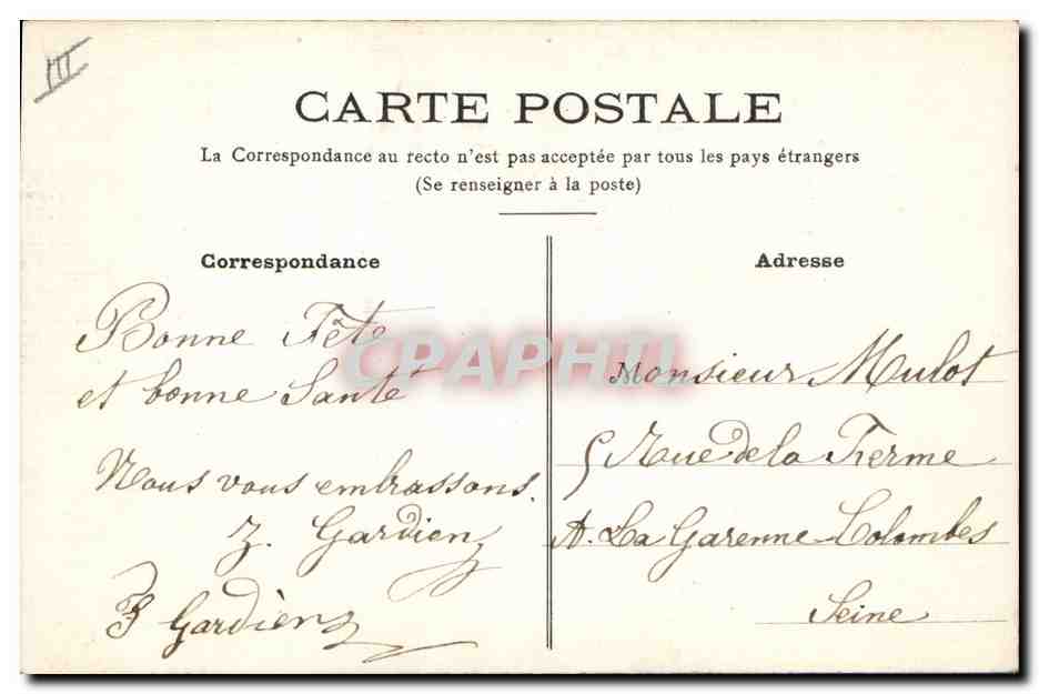 CPA Dessin a la main Fleurs — Rückseite