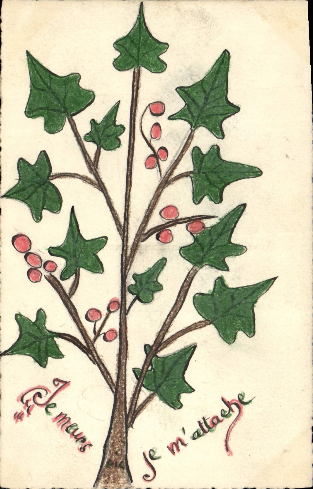 CPA Dessin a la main Fleurs