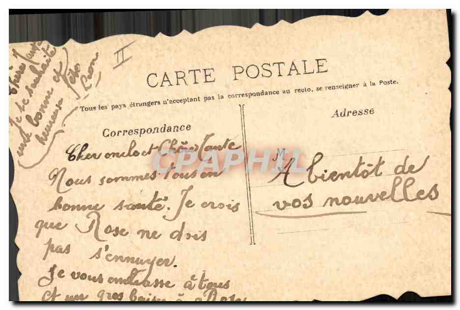 CPA Dessin a la main Fleurs  — Rückseite