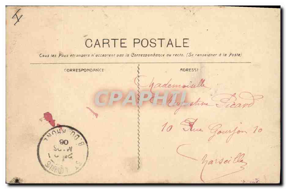 CPA Dessin a la main Fleurs — Rückseite