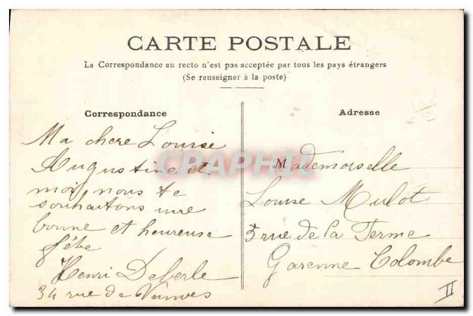 CPA Dessin a la main Fleurs Hirondelle — Rückseite