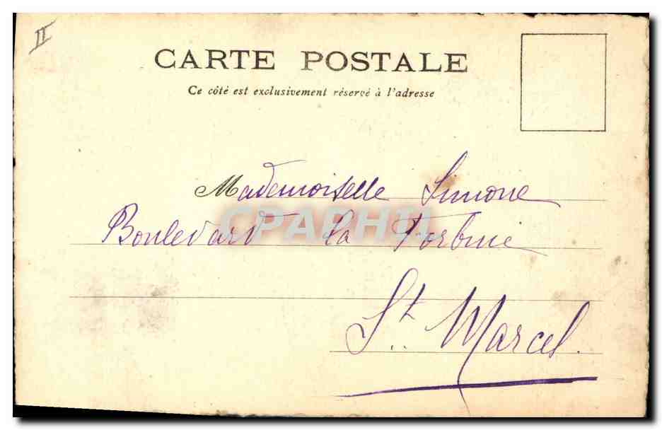 CPA Dessin a la main Fleurs — Rückseite