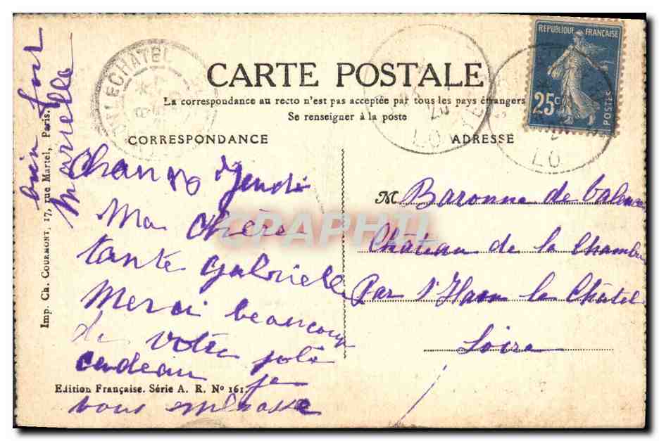CPA Dessin a la main Enfants en barque — Rückseite