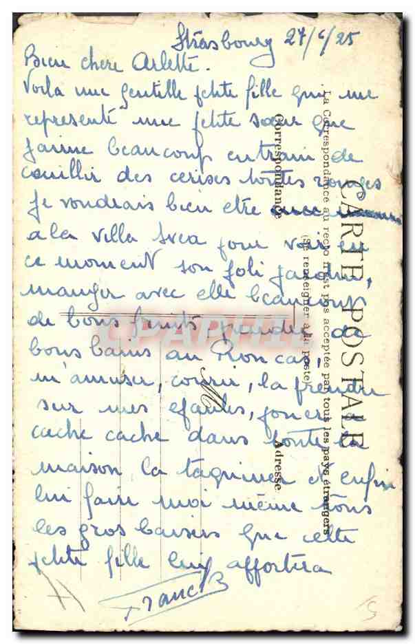 CPA Dessin a la main Enfant — Rückseite