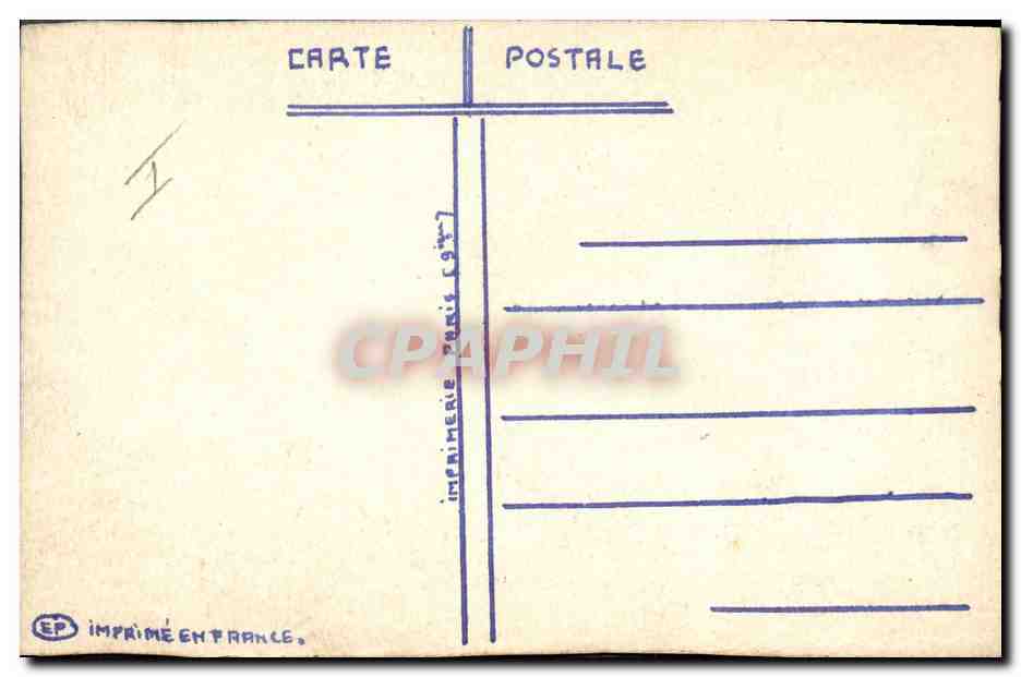 CPA Dessin a la main Poussin Parques  — Rückseite