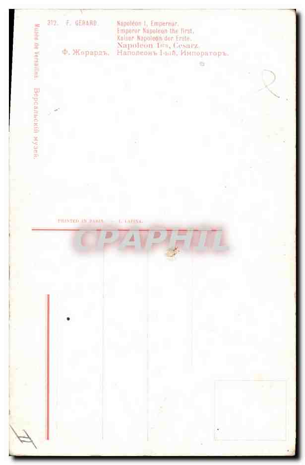 CPA Histoire Napoleon 1er Gerard Empereur — Rückseite