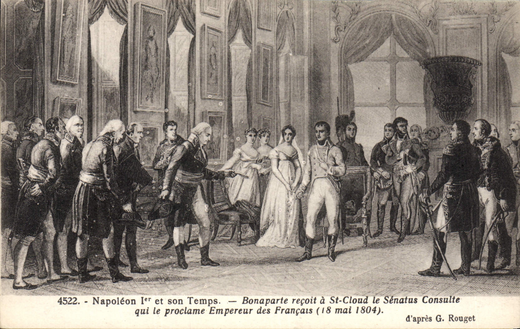 CPA Histoire Napoleon 1er et son temps Bonaparte recoit a St Cloud le Senatus Consulte
