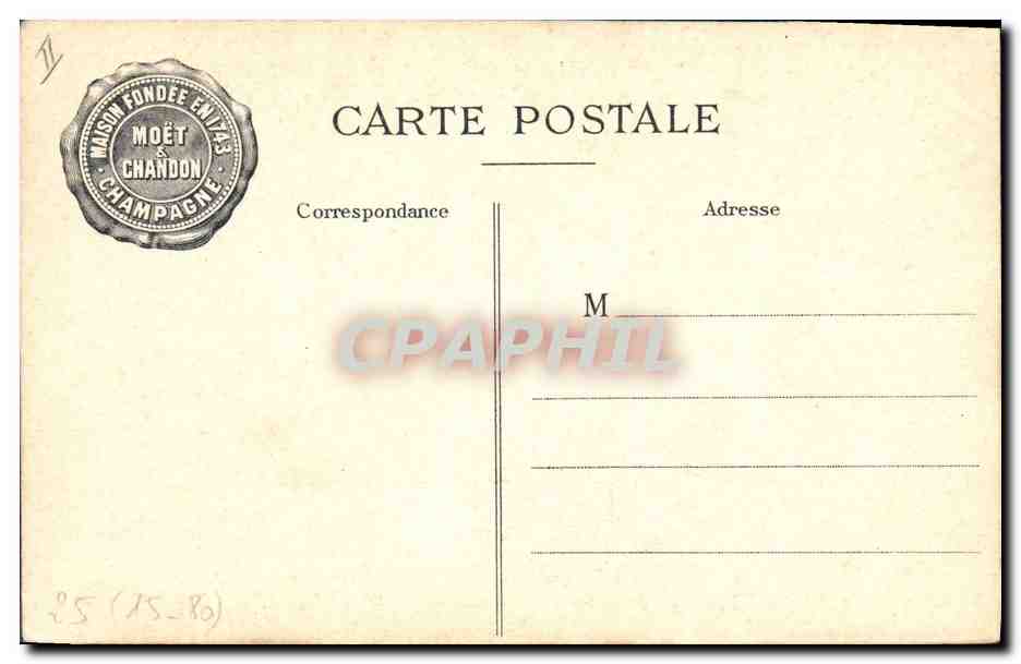 CPA Histoire Napoleon 1er visitant les caves de Moet et Chandon 1807 Champagne — Rückseite