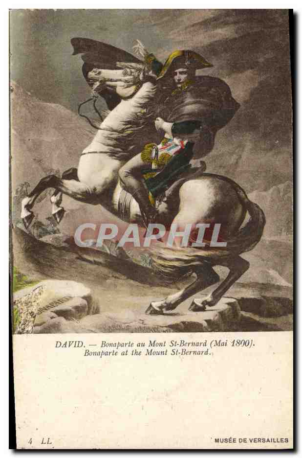 CPA Histoire Napoleon 1er David Bonaparte au Mont St Bernard Mai 1800