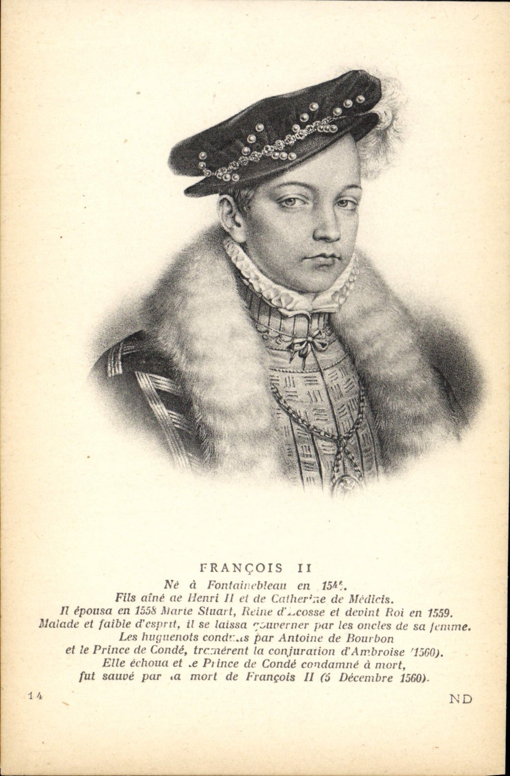 François II — Portrait gravé — CPAPHIL