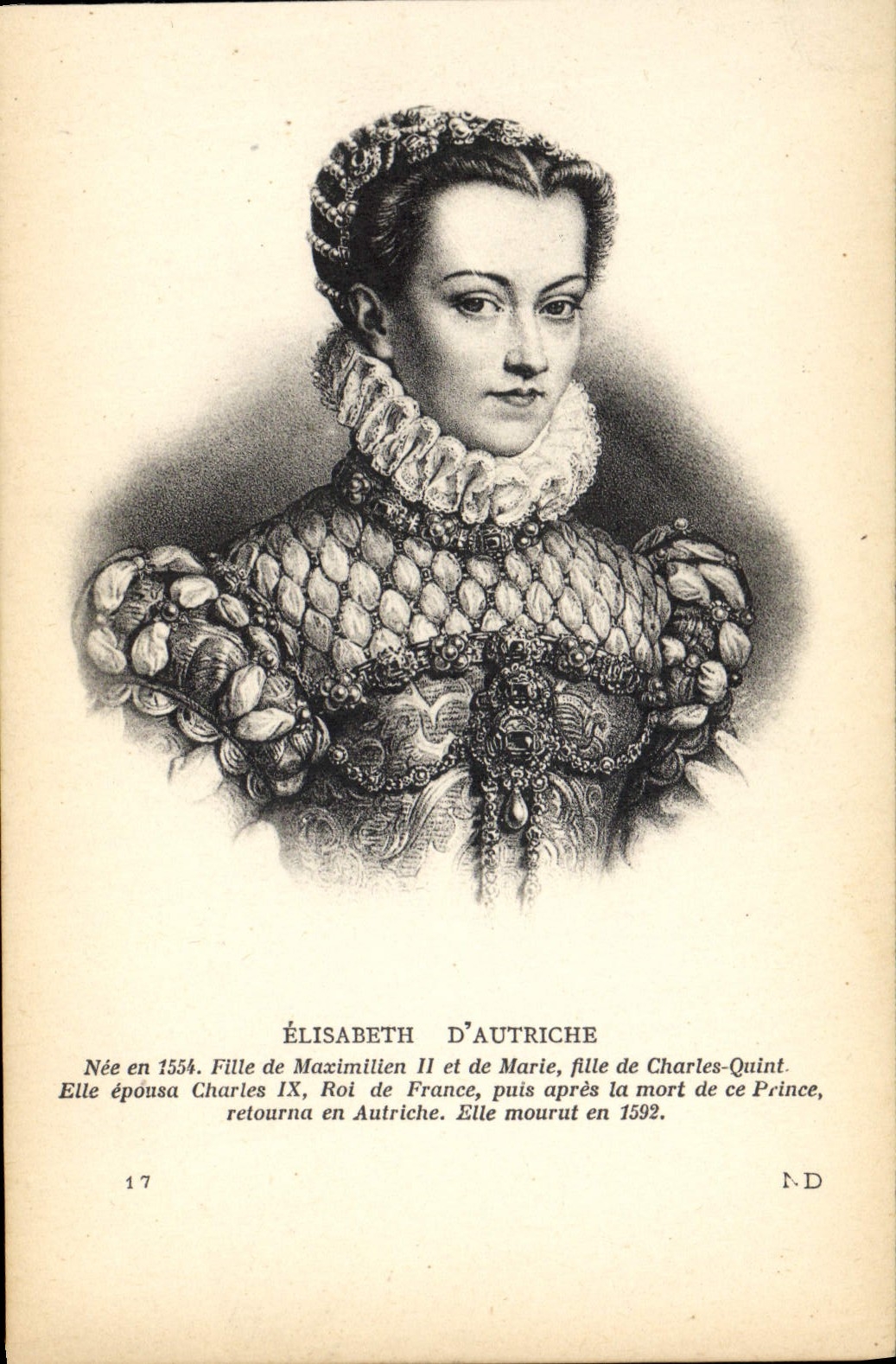 CPA Elisabeth d'Autriche MAximilien II Fille de Charles Quint