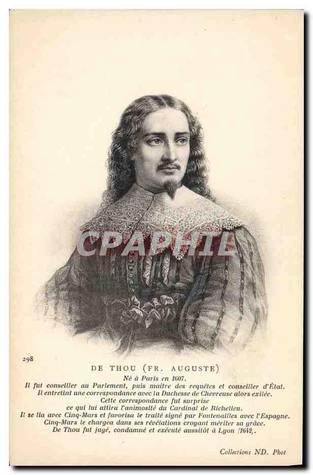 De Thou (Fr. Auguste) — Portrait — Collections ND. Phot, n° 298