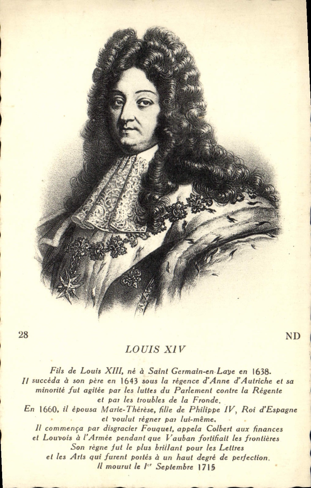 Louis XIV — portrait gravé — Cie des Arts Photomécaniques, n°28