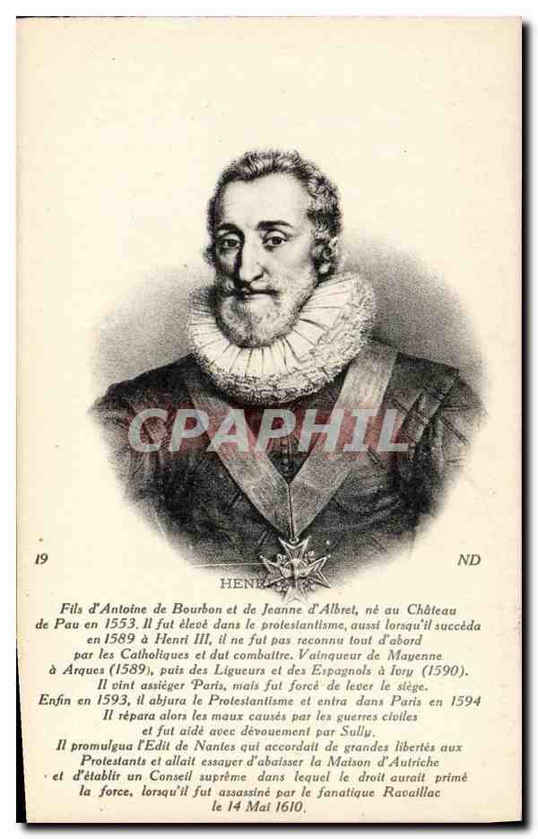 Henri IV — Portrait historique — Éditeur non identifié, n° 19