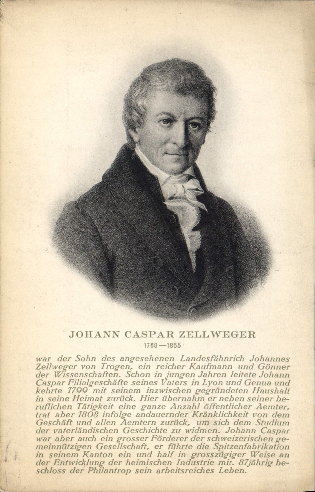 Johann Caspar Zellweger — 1768-1855 — Edition Photo-Franco-Suisse, Bern