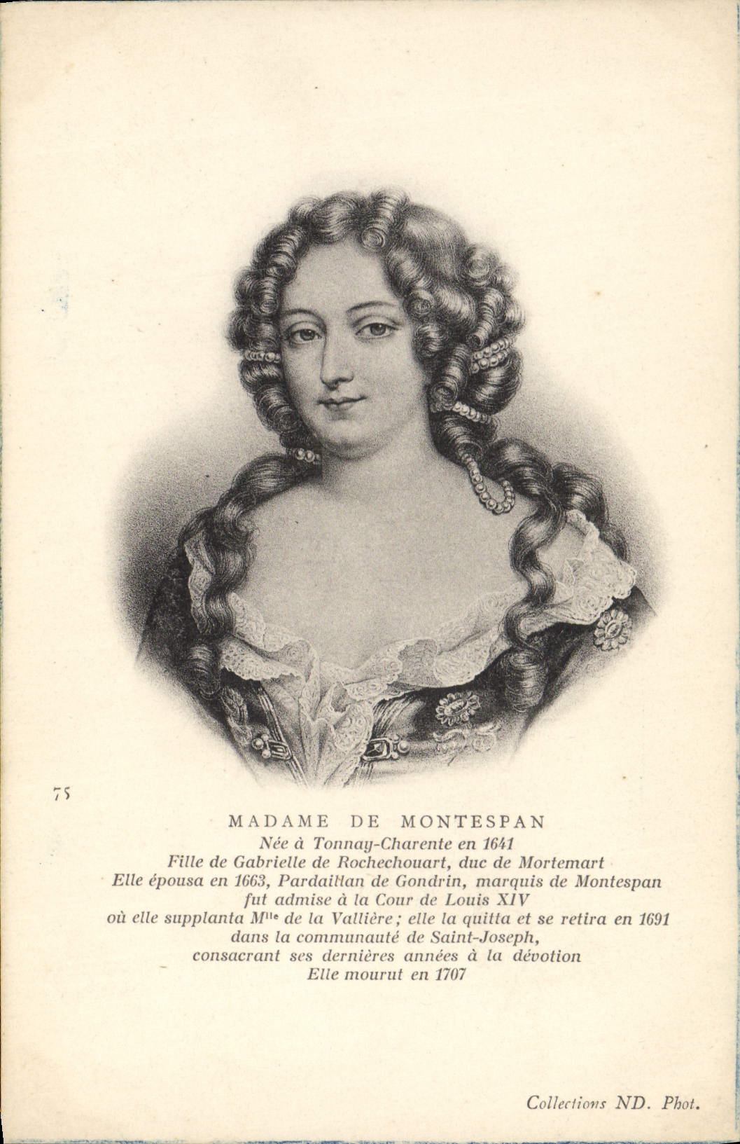 Madame de Montespan — Portrait gravé — Collections ND. Phot.