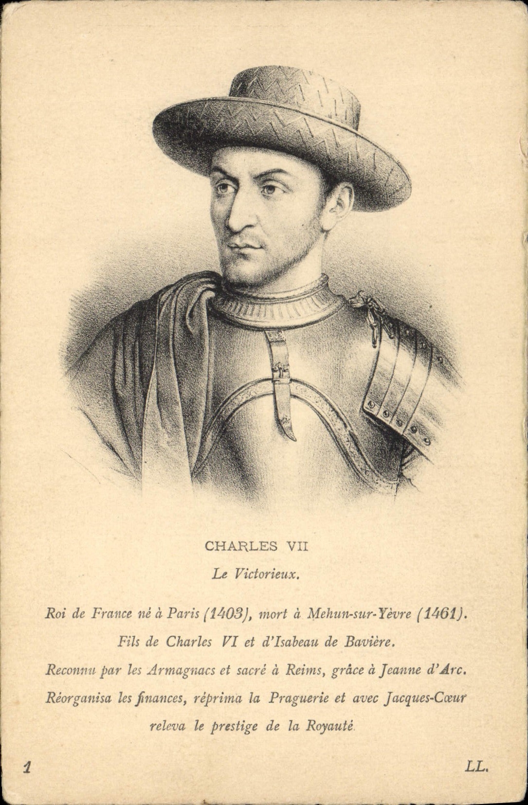 CPA Charles VII Le Victorieux Jeanne d'Arc