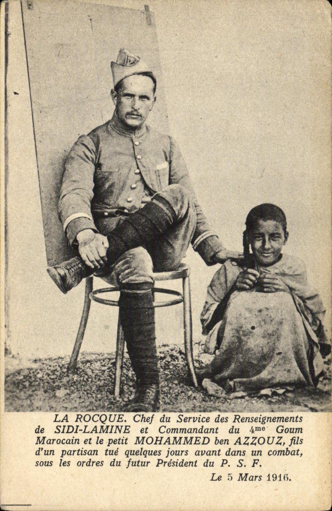 CPA Militaria La Rocque Chef du service des Renseignements de Sidi Lamine PSF