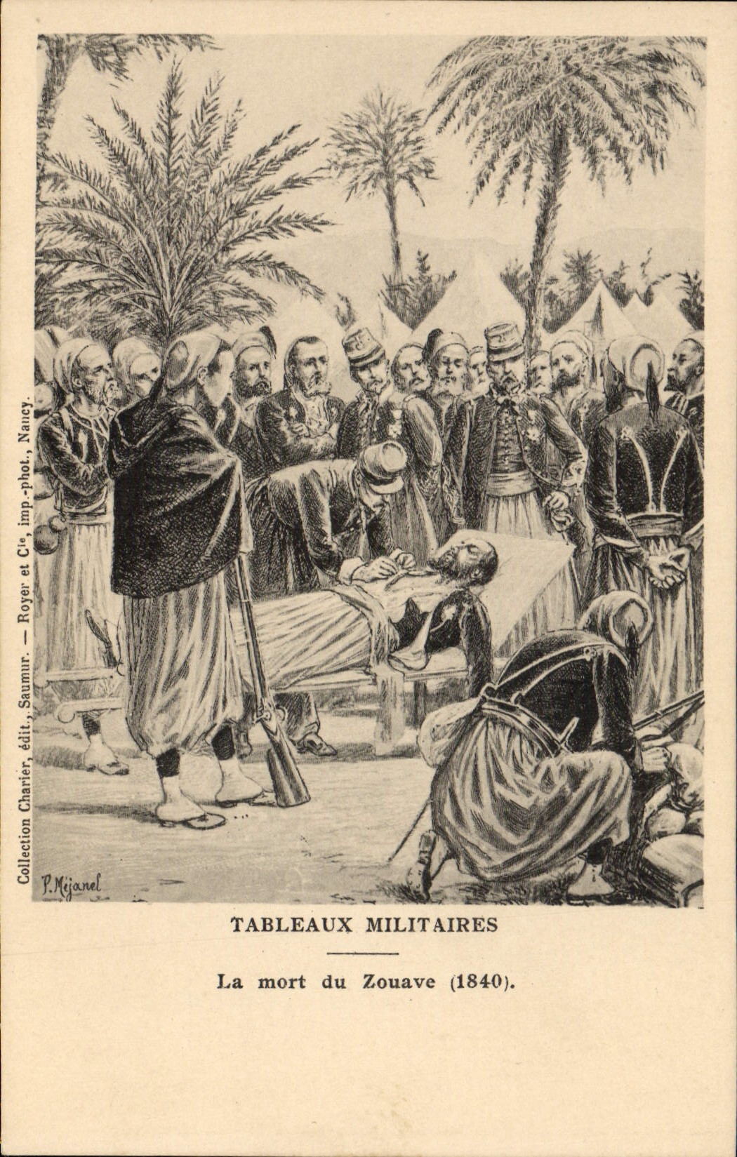 CPA Militaria La mort du Zouave 1840