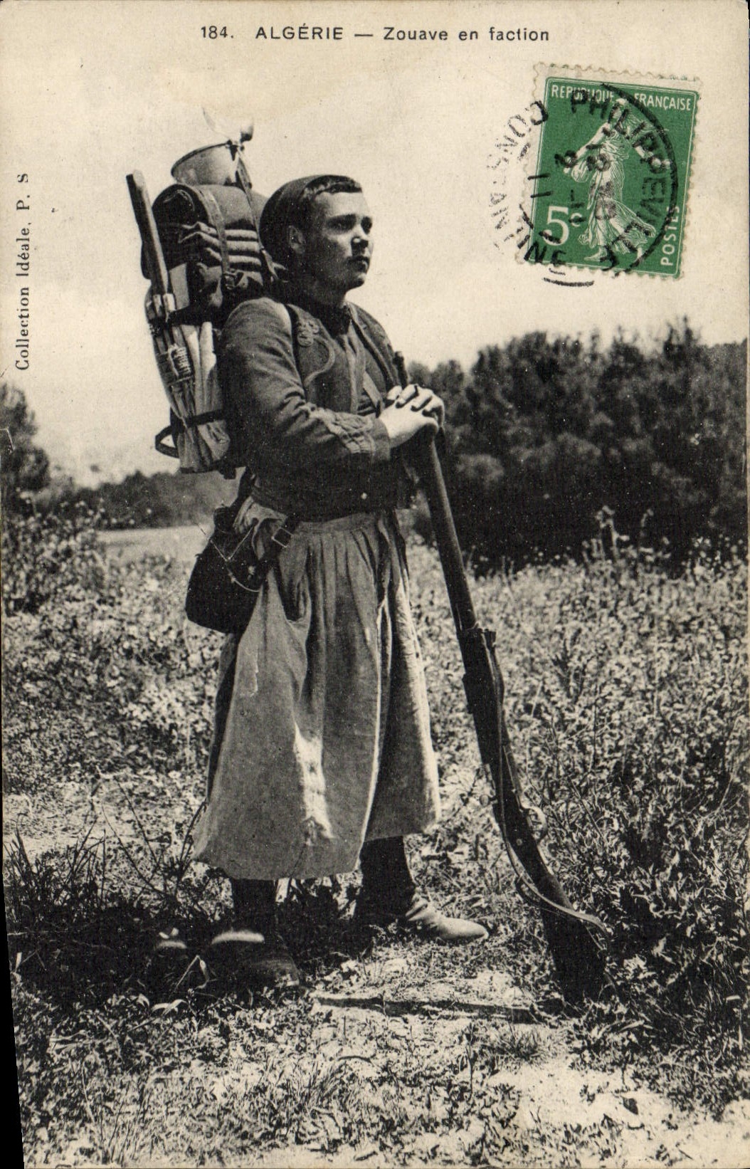 Algérie — Zouave en faction — Collection Idéale, P. S. n°184
